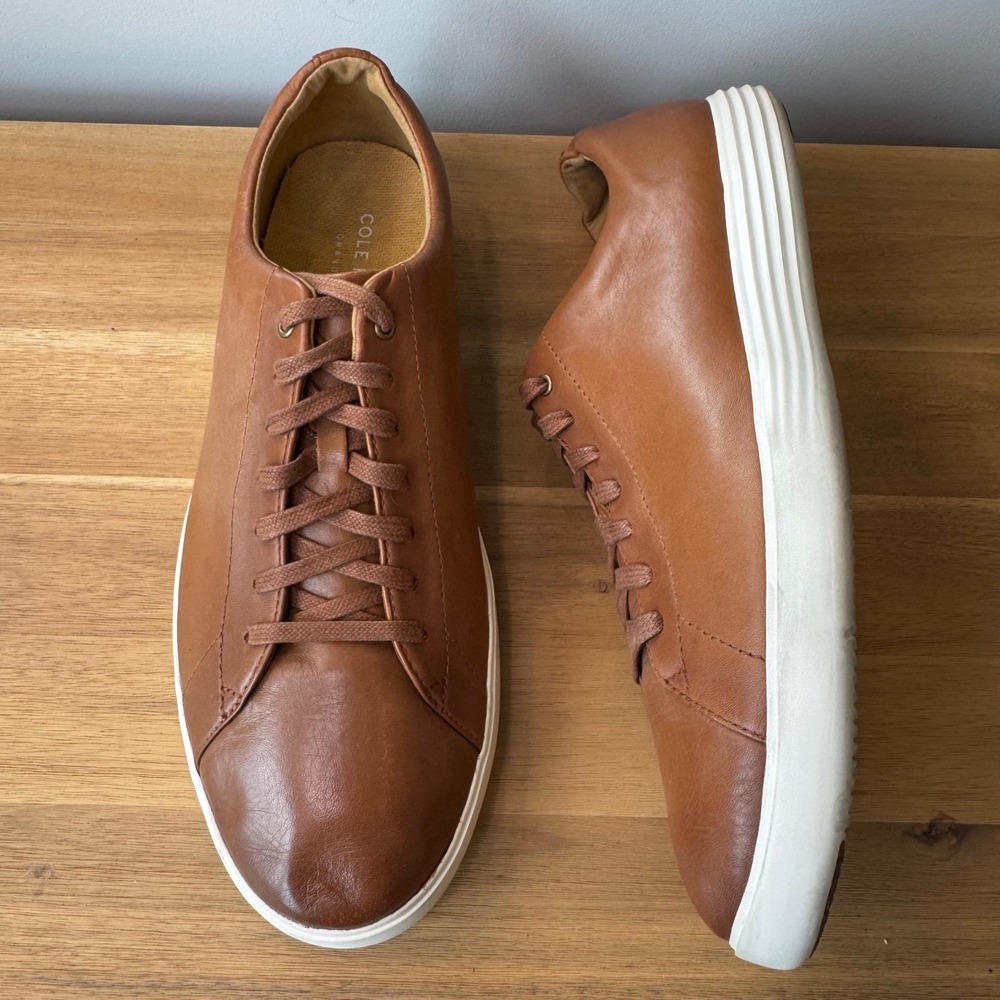 Cole Haan Men 11 M Grand Crosscourt II British Tan Leather Sneaker C26521 Casual